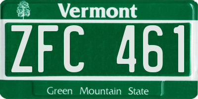 VT license plate ZFC461