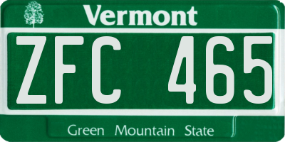 VT license plate ZFC465