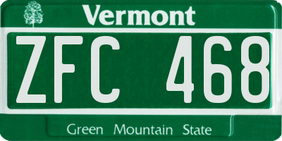 VT license plate ZFC468