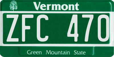 VT license plate ZFC470