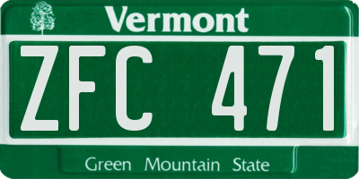 VT license plate ZFC471