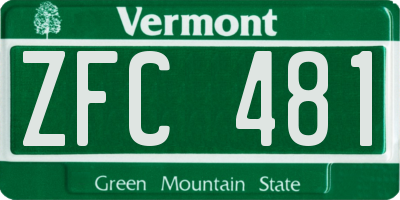 VT license plate ZFC481
