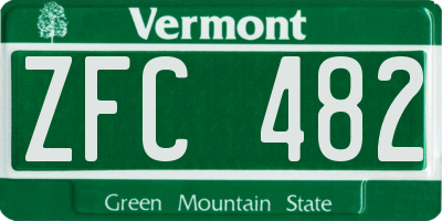 VT license plate ZFC482