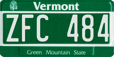 VT license plate ZFC484