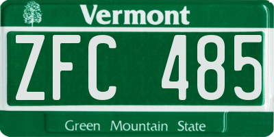 VT license plate ZFC485