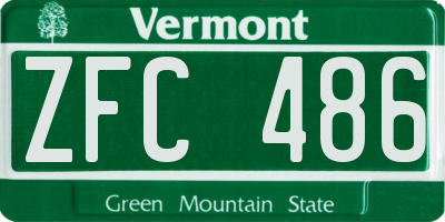 VT license plate ZFC486