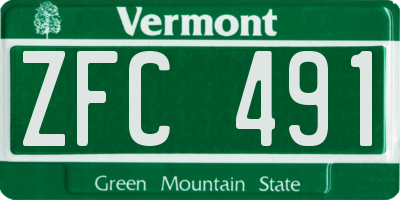 VT license plate ZFC491