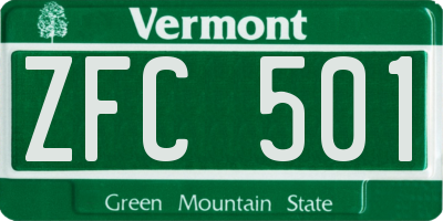 VT license plate ZFC501