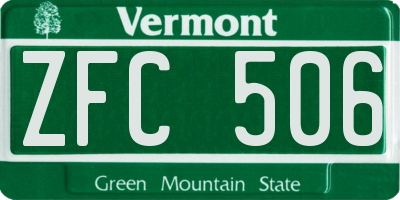 VT license plate ZFC506