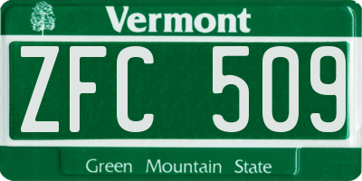 VT license plate ZFC509