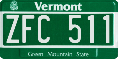 VT license plate ZFC511