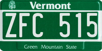 VT license plate ZFC515