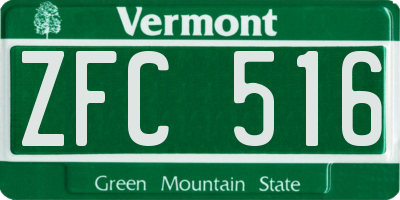 VT license plate ZFC516