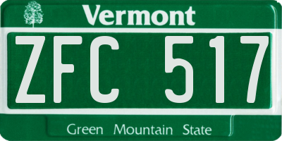 VT license plate ZFC517