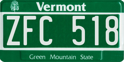 VT license plate ZFC518