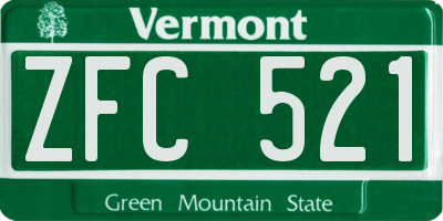 VT license plate ZFC521