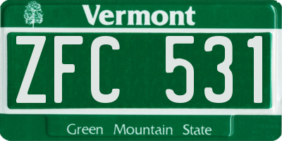 VT license plate ZFC531