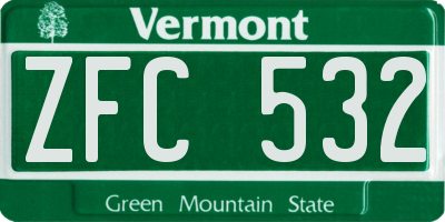 VT license plate ZFC532