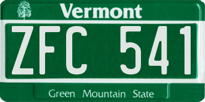 VT license plate ZFC541