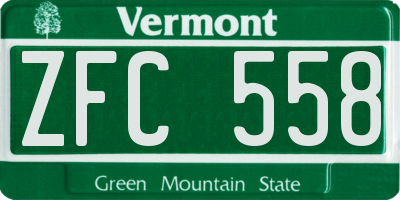 VT license plate ZFC558