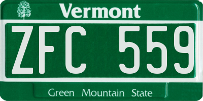 VT license plate ZFC559