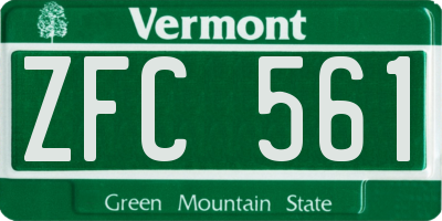 VT license plate ZFC561