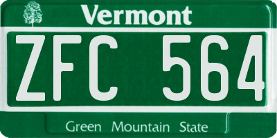 VT license plate ZFC564
