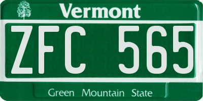 VT license plate ZFC565