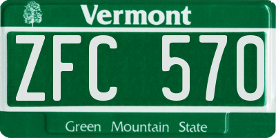 VT license plate ZFC570