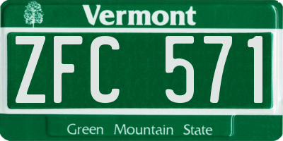 VT license plate ZFC571