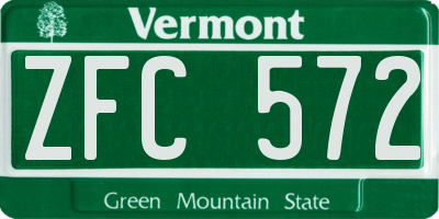 VT license plate ZFC572