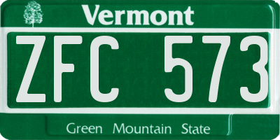 VT license plate ZFC573