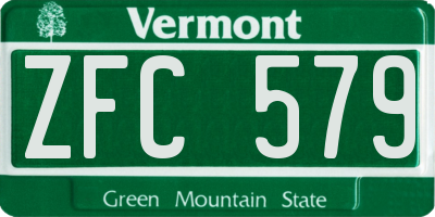 VT license plate ZFC579