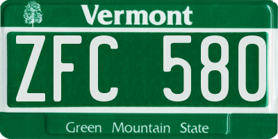 VT license plate ZFC580
