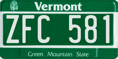 VT license plate ZFC581