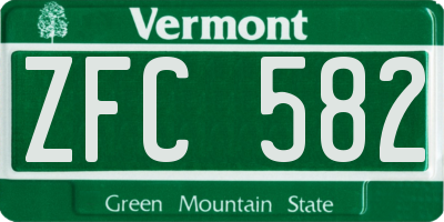 VT license plate ZFC582