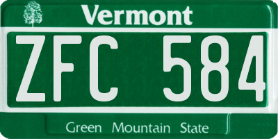 VT license plate ZFC584