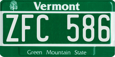 VT license plate ZFC586