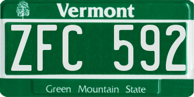 VT license plate ZFC592