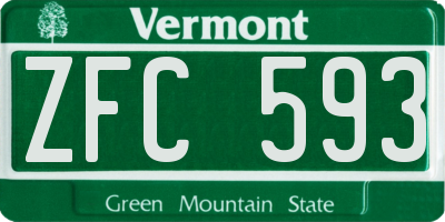 VT license plate ZFC593