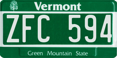 VT license plate ZFC594