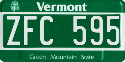 VT license plate ZFC595