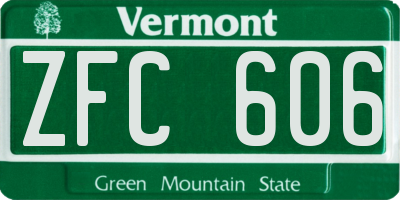 VT license plate ZFC606