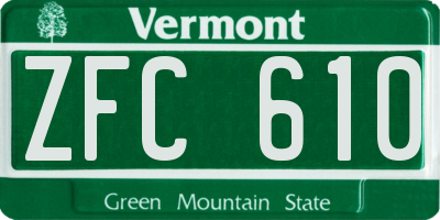 VT license plate ZFC610