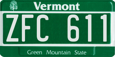 VT license plate ZFC611