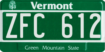 VT license plate ZFC612