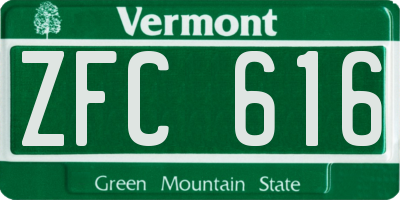 VT license plate ZFC616
