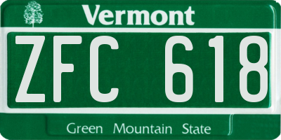 VT license plate ZFC618