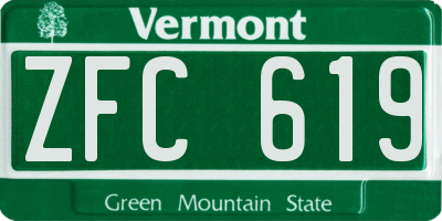 VT license plate ZFC619