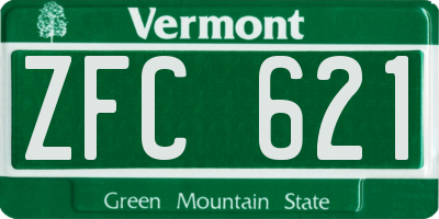 VT license plate ZFC621